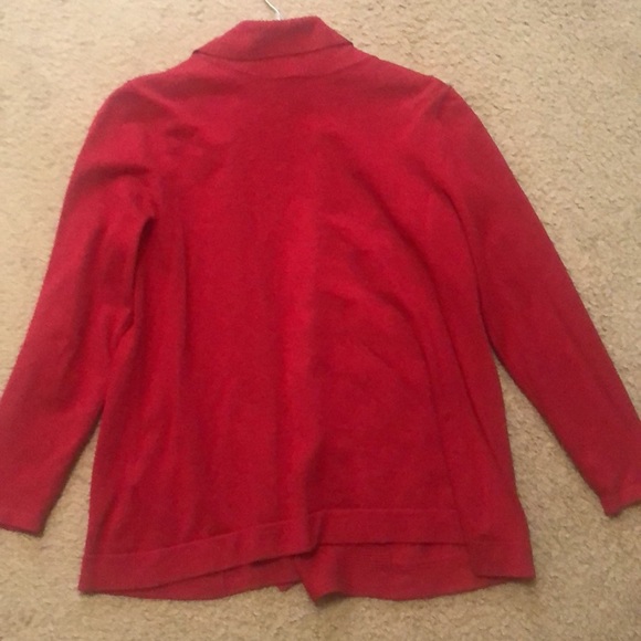 Women’s PM Red Cardigan Sweater Leo & Nicole - Picture 3 of 3